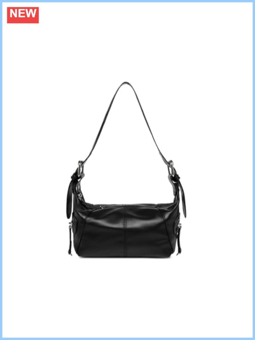 Small PU Leather Shoulder Bag Adjustable Strap Clutch Purse Y2K Handbag